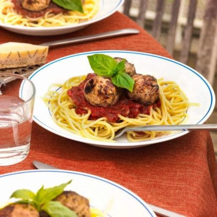 Spaghetti et boulettes de viande